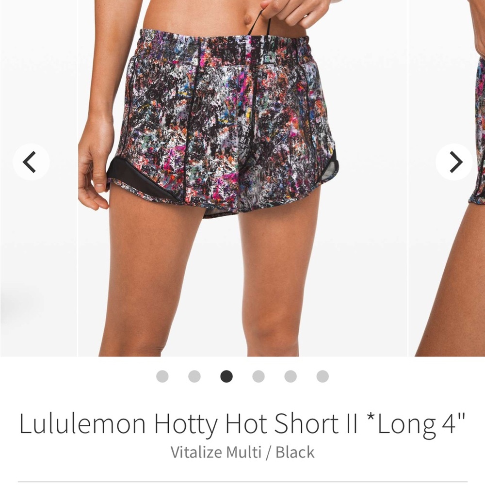 Lululemon Hotty Hot Short II Vitalize Multi Women's‎ Size 4 Tall W7AUIT L